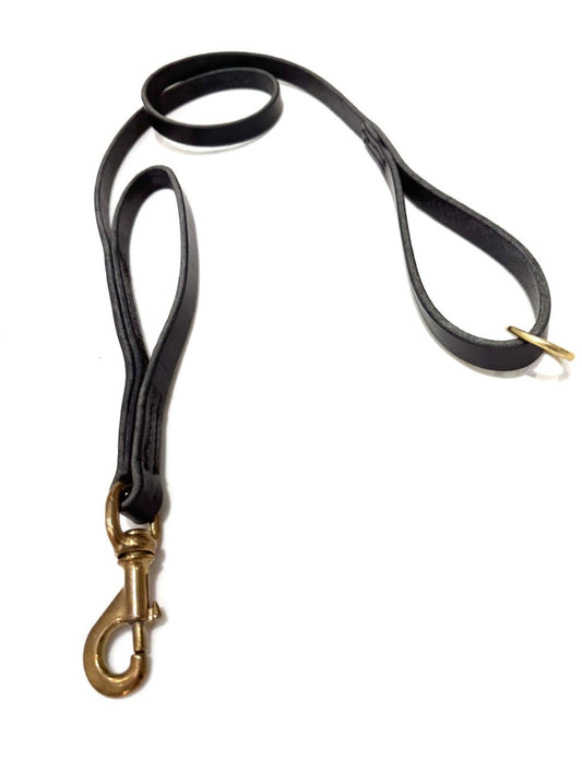 Leren politielijn zwart hondenriem