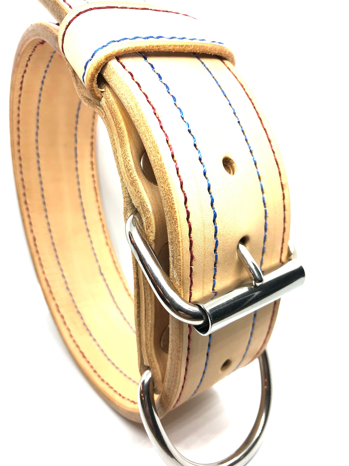 Naturel tuigleder halsband 5cm