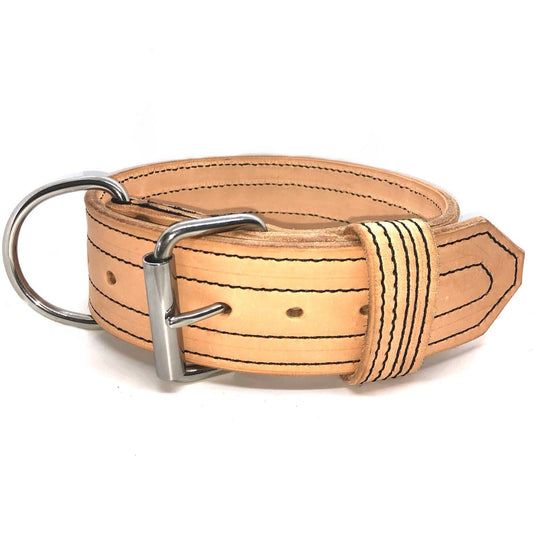 Naturel leder halsband 5cm