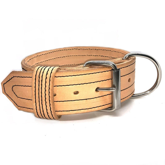 Naturel leder halsband 5cm