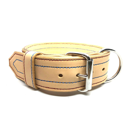 Naturel tuigleder halsband 5cm