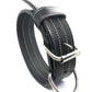 Zwart leder paars/zilver 5cm